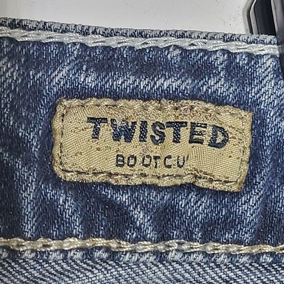 Silver Jeans Twisted Bootcut Reworked Denim Blue Jean Bermuda Shorts Size 26 - Picture 6 of 12
